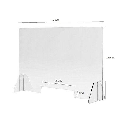 Sneeze Guard 24x32 Acrylic Shield Table Desk Counter 1 8quot; Clear Protective Guard $27.99