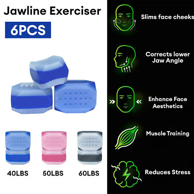 #ad 6Pcs Jawline Exerciser Mouth Jaw Exerciser Fitness Ball Neck Face Trainer Unisex $10.97