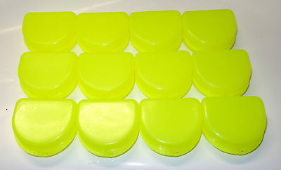 12 Dental Orthodontic Retainer Denture Mouth Guard Case Bleach Yellow $11.99