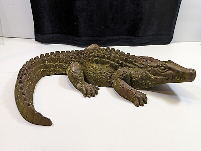 #ad Vintage Large Cast Iron Alligator Heavy $175.50