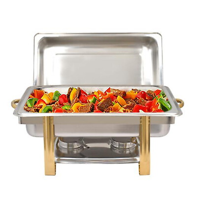9L Stainless Steel Buffet Chafing Dish Sets Buffet Catering Pans Folding Frame $79.00