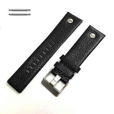 Black High Quality Leather Strap Replacement Watch Band Silver Buckle #1531 $19.95