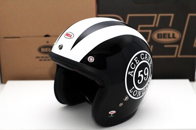 #ad Bell Helmet Custom 500 Ace Cafe 59 Black White $229.95