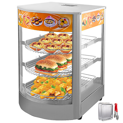 Commercial Food Warmer Court Heat Food Pizza Display Warmer Cabinet 14quot;Glass SUS $214.99