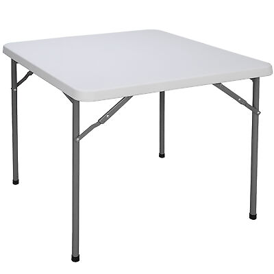 #ad 3ft Portable Plastic Folding Table Square Card Table Indoor Outdoor Dining Party $52.58