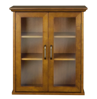 Avery Removable Wall Cabinet with 2 Doors Wood veneer with Oil Oak finish $64.99