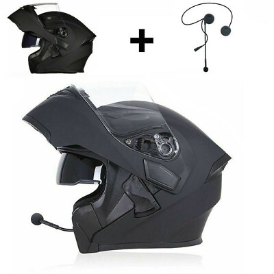 #ad Motorcycle Helmet With Bluetooth Headset Modular Flip Up Motorbike Helmets DOT $89.99
