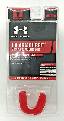 #ad Under Armour UA Armourfit Youth Strapless Mouthguard Red Kids Sports Gear $8.95