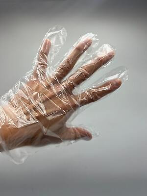 Plastic Food Safe Disposable Gloves Food Handling Clear One Size L Qty 500 $199.99