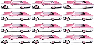 #ad 12 Classic Car Party Food Boxes Pink Birthday Set $46.99
