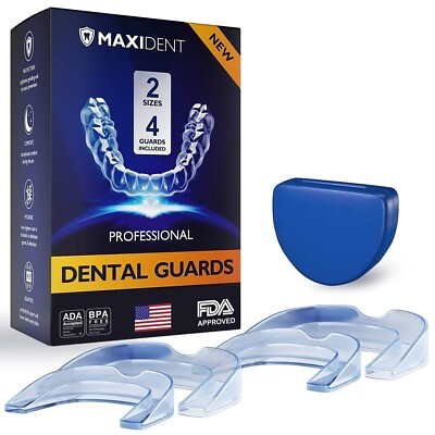 Mouth Guard 2 Sizes Pack of 4 for Teeth Grinding Clenching Bruxism Sports $13.99