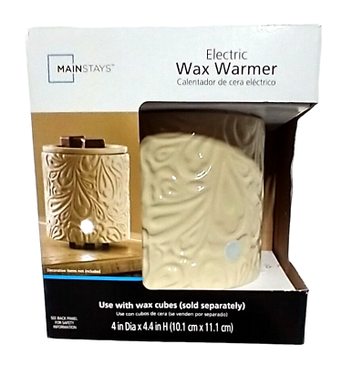#ad Wax Warmer Electric NEW IN BOX Beige For Use W Home Fragrance Wax Cubes $14.89