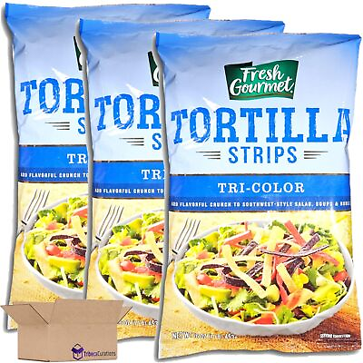 #ad Tri Color Tortilla Strips Salad Topping Value Pack 16 Ounce Bag Pack of 3 $29.99