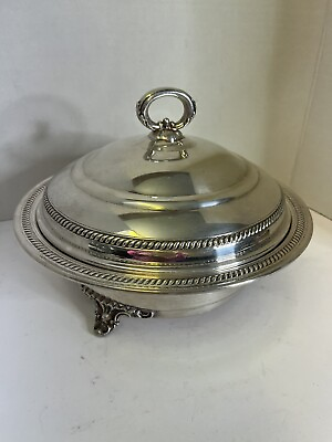#ad #ad K S SilverPlate Footed Serving Chafing Dish with Lid 11 in diameter 7 in high $13.99