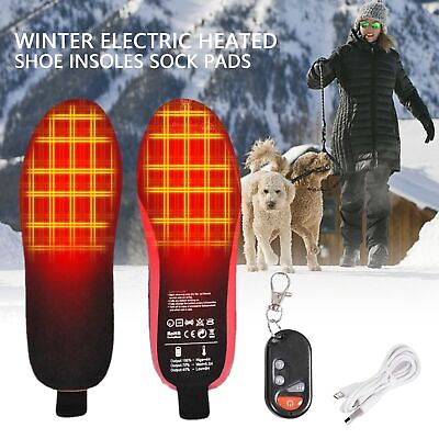 #ad Winter Foot Warmer Electric Heated Shoe Insoles Sock Pads Feet USB Rechargeable $35.28