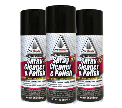 PRO HONDA MOTORCYCLE HIGH PERFORMANCE SPRAY CLEANER amp; POLISH 3 CANS 12 OZ $28.99