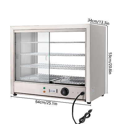 #ad 4 Tier Commercial Food Warmer Display Case Countertop Pie Pizza Cabinet 800W $266.00