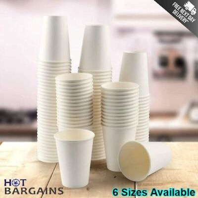 #ad Paper Cups Disposable For Hot And Cold Drinks Sizes: 4oz7oz8oz12oz16oz20oz GBP 4.99