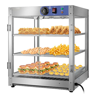 #ad 3 Tier Food Warmer Display Case Commercial Food Pizza Egg Tart Showcase Electric $296.99