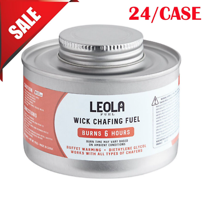 24 Case Bulk 6 Hour Wick Chafing Dish Fuel Can Chafer Food Buffet Warmer Case $40.91