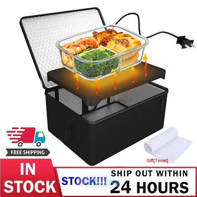 Portable Electric Food Warmer Heating Box Bag 120V Car Mini Oven Lunch Container $35.83