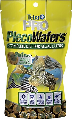 Tetra Pro PlecoWafers 5.29 Oz Fish Food For Algae Eaters Aquarium Complete Diet $8.46