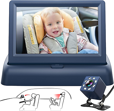 #ad Baby Car Camera HD Display Mirror with Night Vision Feature 4.3 Inch BLUE $84.99