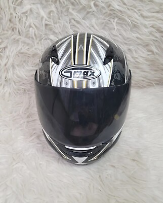 GMAX Design DOT 48S Motorcycle Full Helmet Black Gray White Unisex Size Medium $50.00