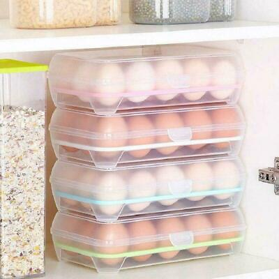 15 Eggs Holder Case Plastic Food Storage Refrigerator Container Egg Box I. ZDP1 C $9.13