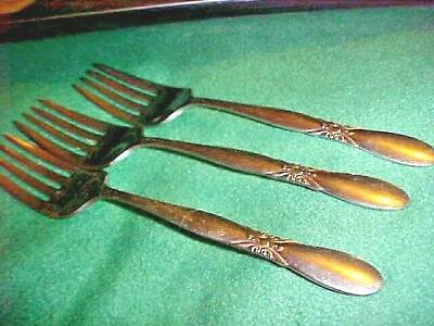 3 Wallace Salad Forks Stainless $14.00