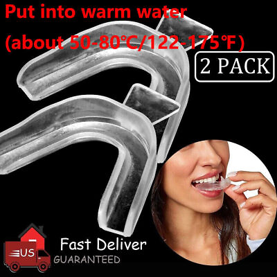 2PCS Silicone Mouth Guard Night Teeth Clenching Grinding Sleep Dental Bite US $6.59