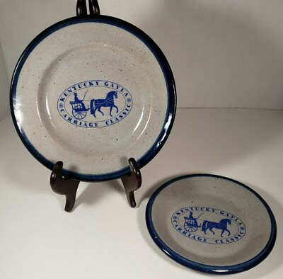 2003 Bastine Pottery Plates Kentucky Gayla Carriage Classic Set Of 2 $12.71
