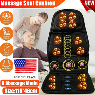 8 Modes Full Body Massager Cushion Back Seat Chair Car Pad Heat Mat Home Office $35.98