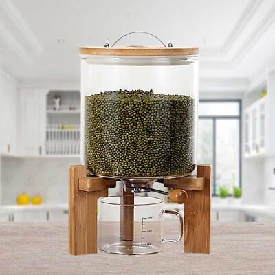 Rice Dispenser Grain Container Cereal Storage Dry Food Glass Bottle 5L w Valve $56.00