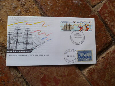 150th Anniversary SOUTH AUSTRALIA 1986 WITH 3d OLD GUMTREE stamp postmarked AU $7.00