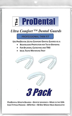 #ad Prodental Thin and Trim Mouth Guard for Grinding Teeth – 3 Pack Made in USA $17.99