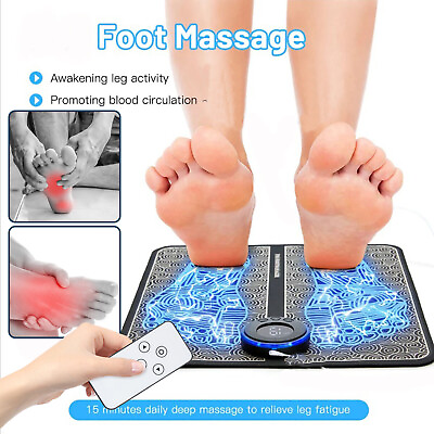 Electric Foot Massager Pad Muscle Pain Relax Machine Mats For Blood Circulation $7.99