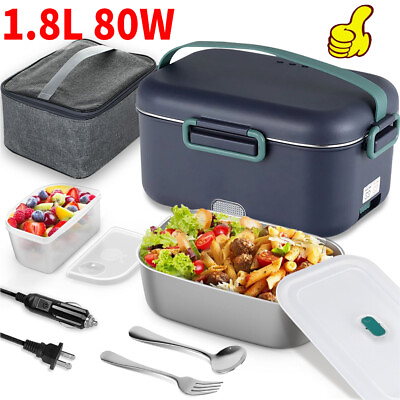 #ad 110V Electric Lunch Box Food Warmer for Car Office Portable 80W Fast Food Heater $10.99