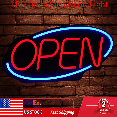 #ad Large LED Open Sign Neon Light Bright for Restaurant Bar Pub Shop Store Business $48.89