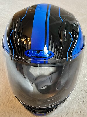 #ad HJC CL Y Helmet MED Black Blue Large FMVSS No 218 $55.00