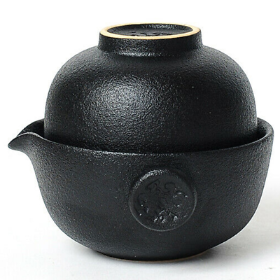 Chinese Portable Tea Set Travel Pottery Tea Pot Infuser Tea Cup Set Tea Ceremony $34.15