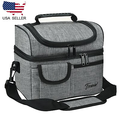 Insulated Lunch Bag Box for Women Men Thermos Cooler Hot Cold Adult Tote Food $15.99