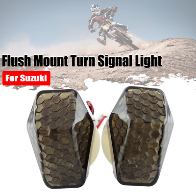 LED Turn Signal Indicator Amber Light Blinker Flush Mount Motorcycle Universal $20.99