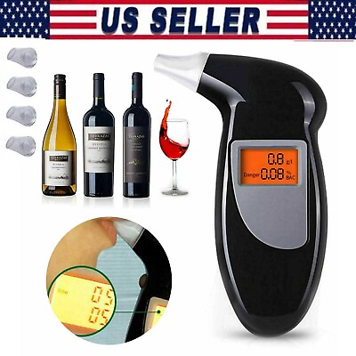 #ad Digital LCD Police Breath Breathalyzer Test Alcohol Tester Analyzer Detector NEW $5.99