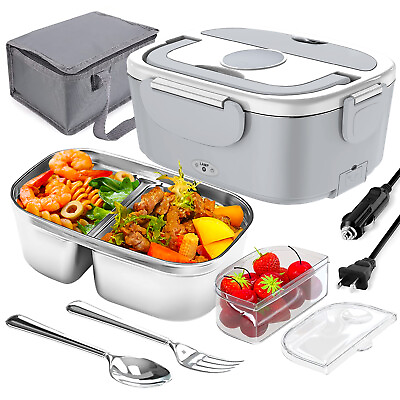 #ad 65W Electric Lunch Box Food Warmer Portable Food Heater for car Stainless Steel $13.99