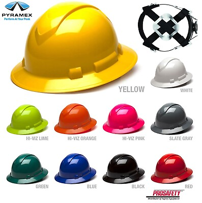 #ad #ad Full Brim ANSI OSHA Construction Protective Safety Hard Hat Ratchet Suspension $14.99