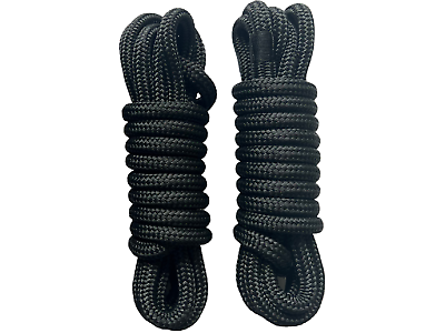 Double Braided Nylon Boat Dock Lines 2 pack 1 2in 15ft Marine Grade Mooring Rope $15.99