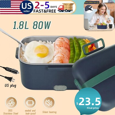 #ad 1.8L Electric Heating Lunch Box Portable for Car Office Food Warmer Container US $23.50