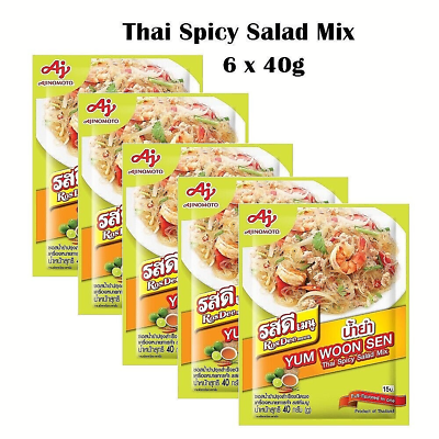 #ad 6x Rosdee Yum Woon Sen Powder Thai Salad Menu Seasoning Spicy Mixed Cook 40g $32.25