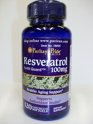 Resveratrol Youth Guard 100 mg 120 Softgels Healthy Aging Support $16.77